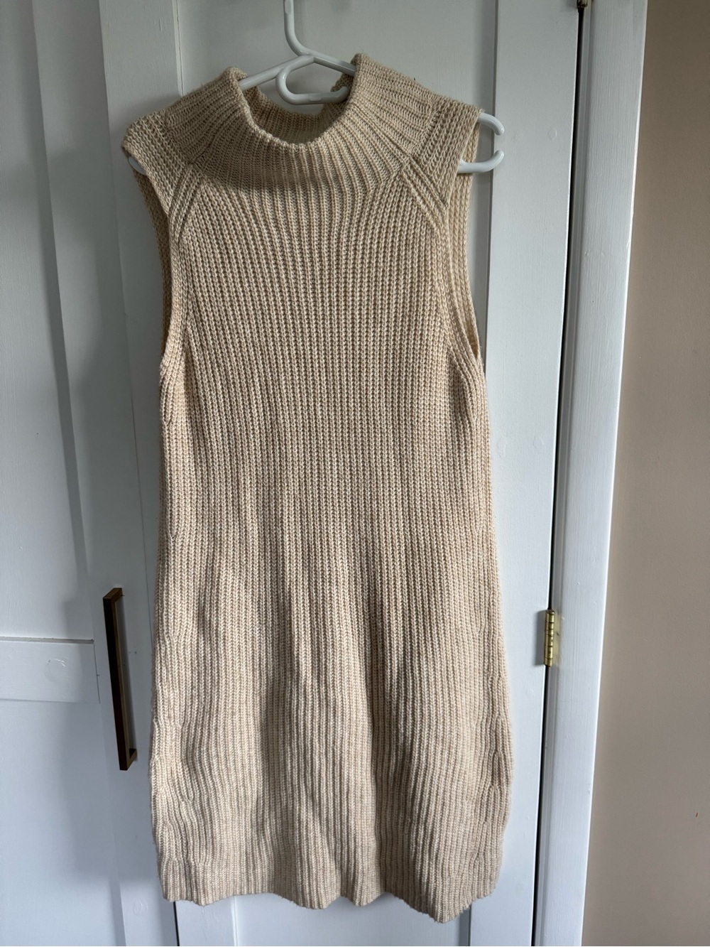 a new day Sleeveless Ribbed Knit Midi Dress in Beige